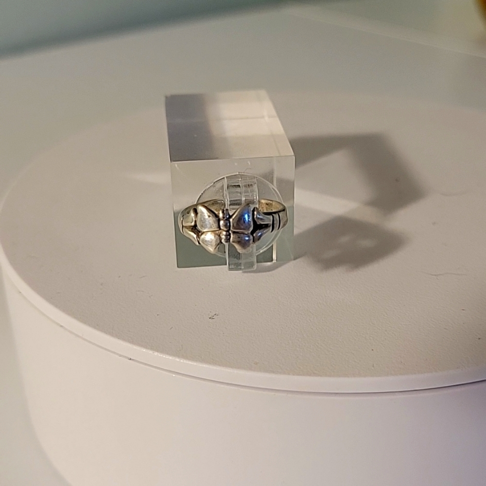 .925 Toe Ring Solid Sterling Silver Butterfly - image 2